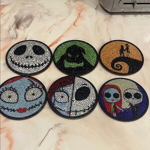 Nightmare Before Christmas Rhinestone Coaster Set - 6 Piece